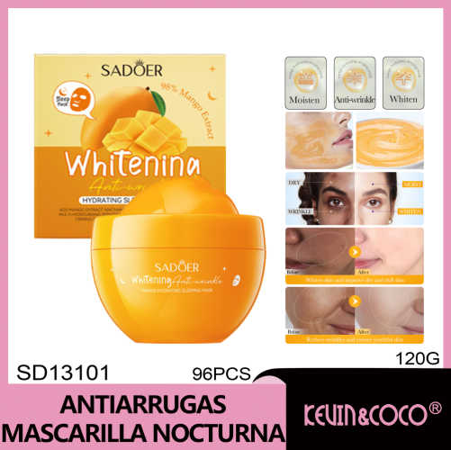 Mascarilla hidratante nocturna blanqueadora antiarrugas SADOER Mang...