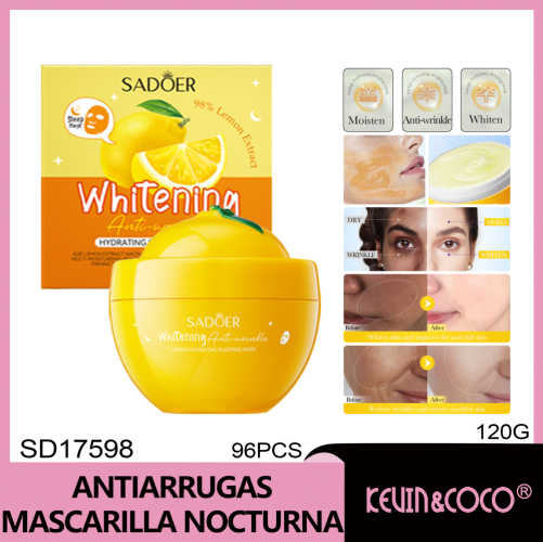 Mascarilla hidratante nocturna blanqueadora antiarrugas SADOER 120 g