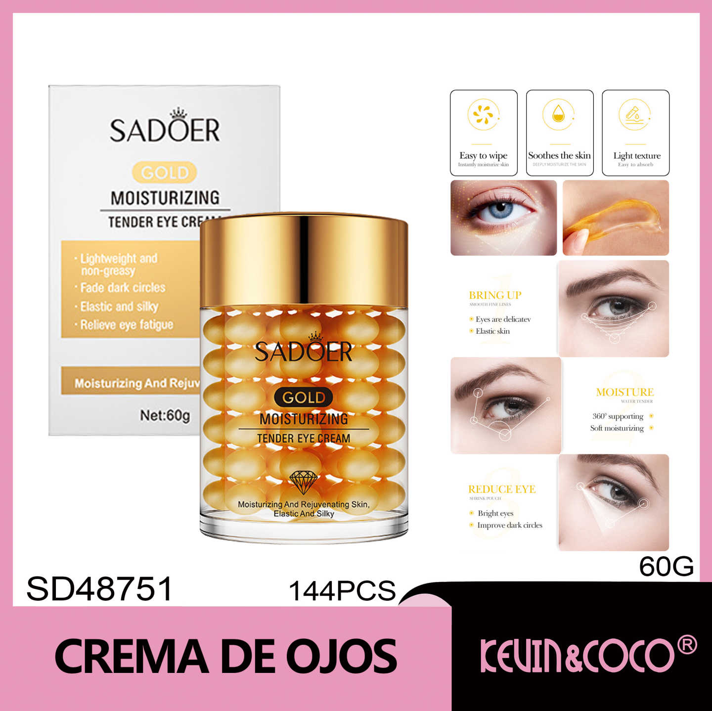 Crema hidratante para el contorno SADOER 60 g