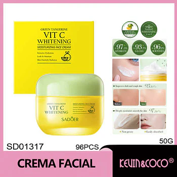 Crema facial blanqueadora e hidratante SADOER 50 g