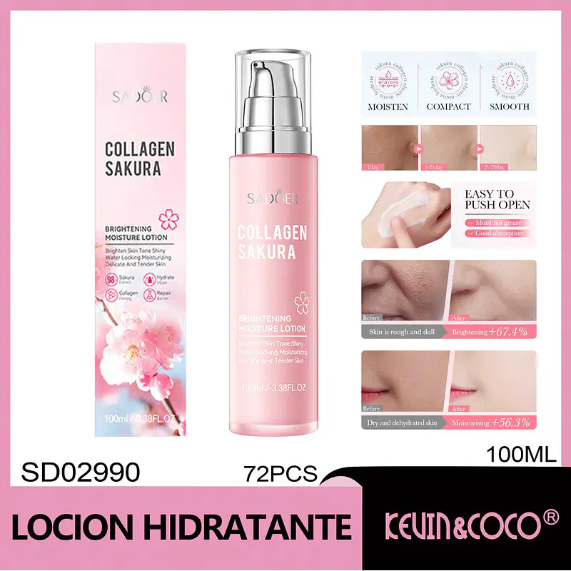 Loción iluminadora e hidratante SADOER 100 ml