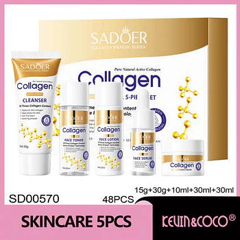 Set de Skincare SADOER para viaje de 5 piezas de Colágeno SADOER 5...