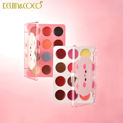 Paleta De Labiales Kevin & Coco 12 Tonos Brillo Infantil Kawaii