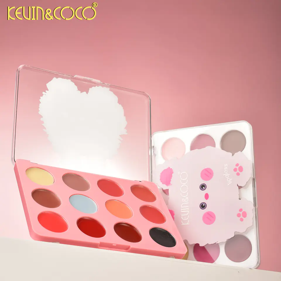 Paleta De Labiales Kevin & Coco 12 Tonos Brillo Infantil Kawaii 5