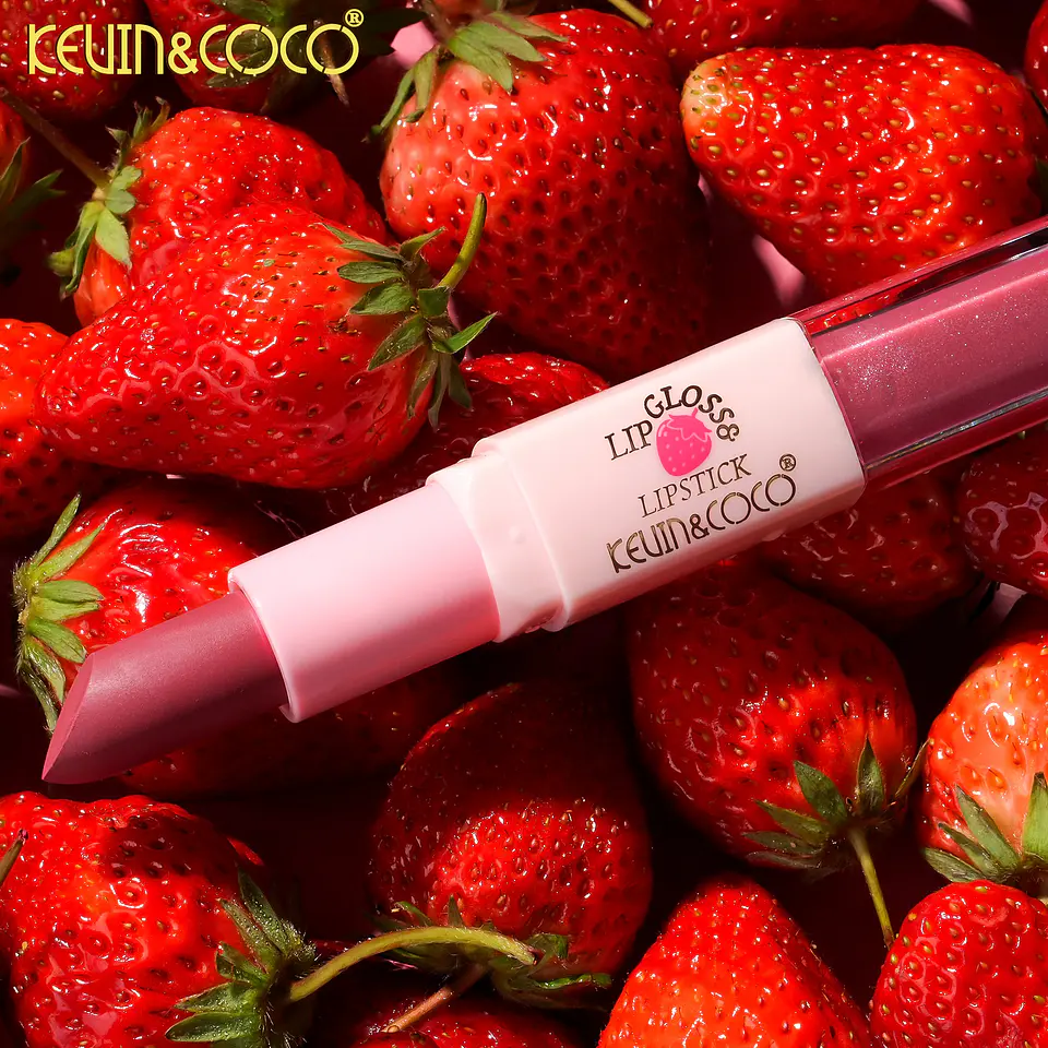 Labial Doble Cabezal Kevin & Coco - Lápiz Labial Mate y Brillo Hidratante 2 en 1 Larga Duración 5