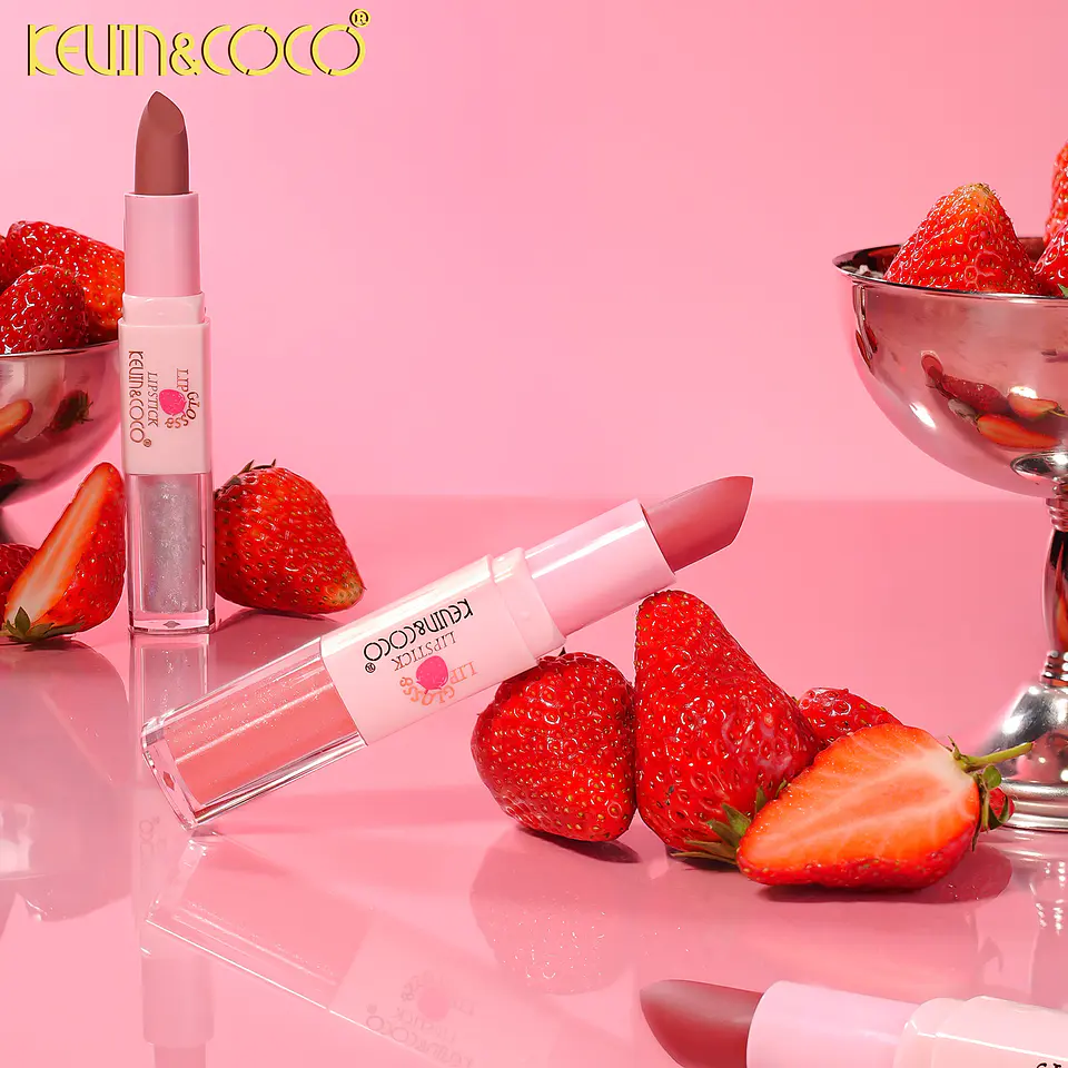 Labial Doble Cabezal Kevin & Coco - Lápiz Labial Mate y Brillo Hidratante 2 en 1 Larga Duración 6