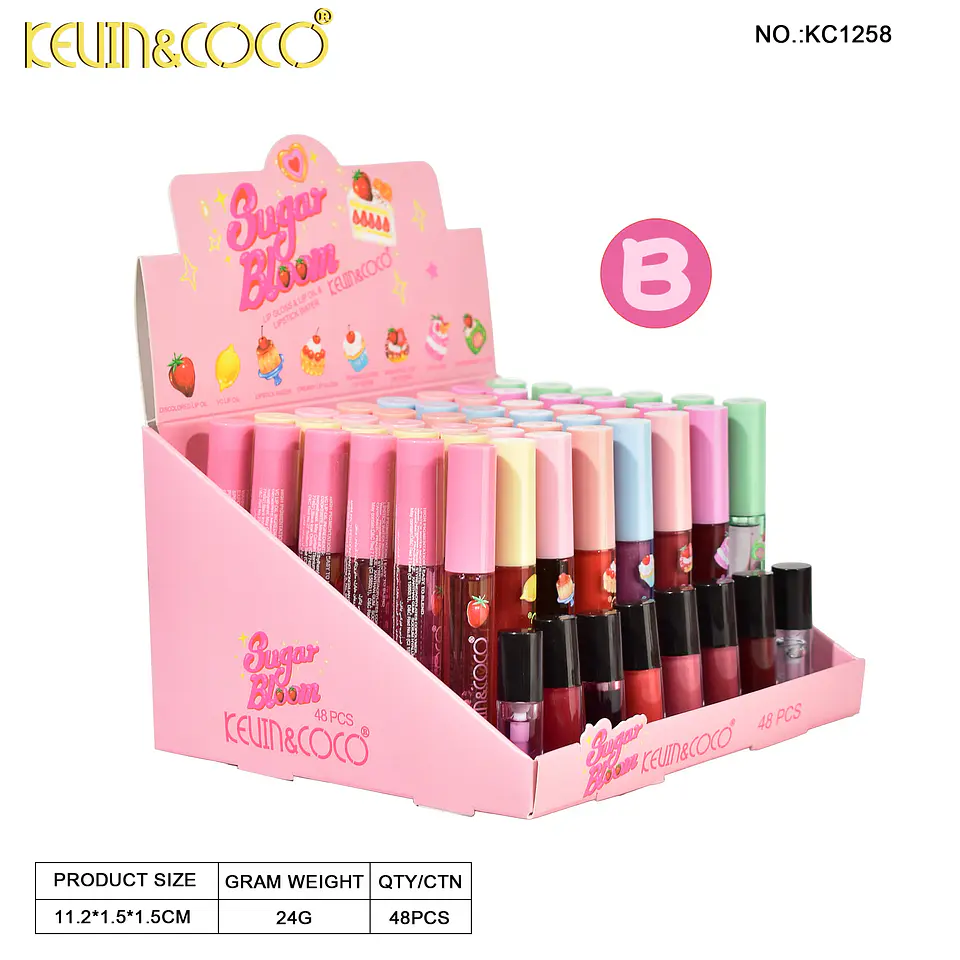 Aceite y Brillo Labial Sugar Bloom Kevin & Coco - Hidratación Profunda y Brillo Espejo (Precio por Unidad) 9