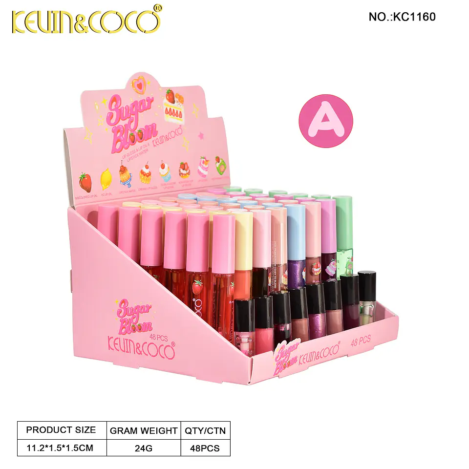 Aceite y Brillo Labial Sugar Bloom Kevin & Coco - Hidratación Profunda y Brillo Espejo (Precio por Unidad) 10