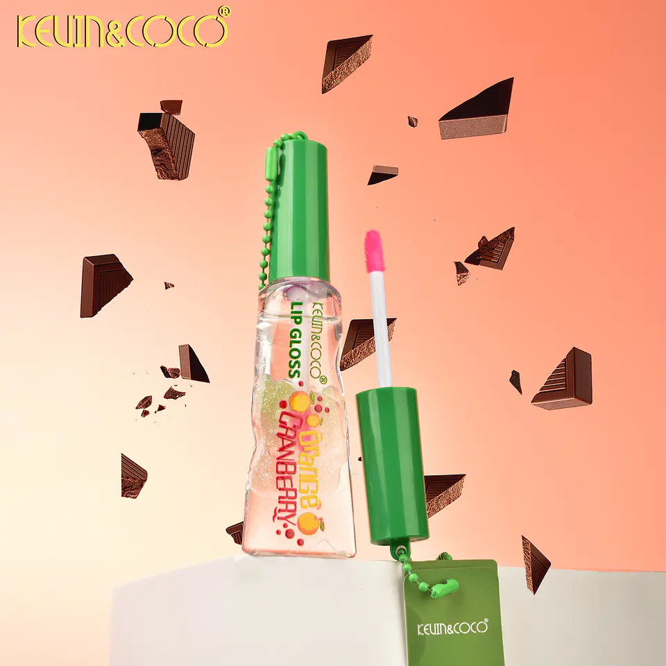 Brillo Labial Bicolor con Llavero Kevin & Coco - Acabado Jugoso y Dulce Aroma 2