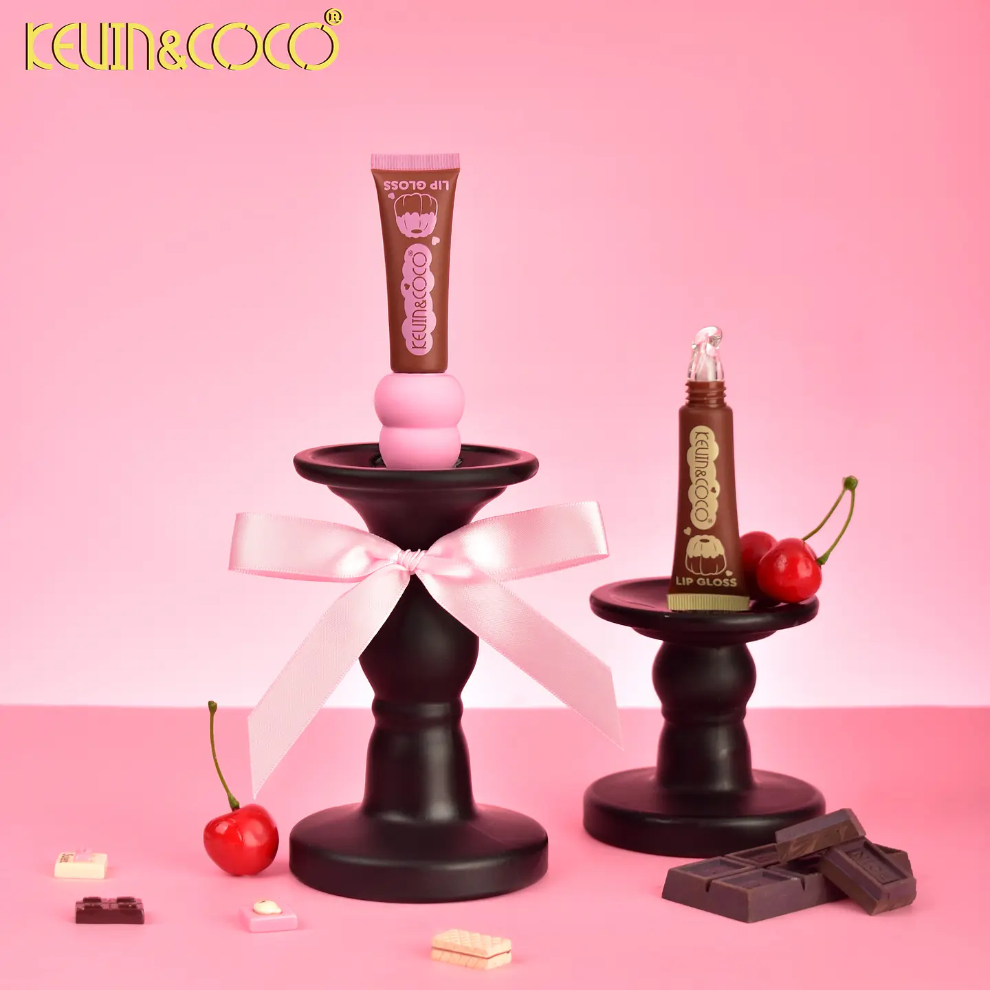 Brillo Labial Hidratante Kevin & Coco - Diseño Canelé / Postre Dulce con Llavero 4