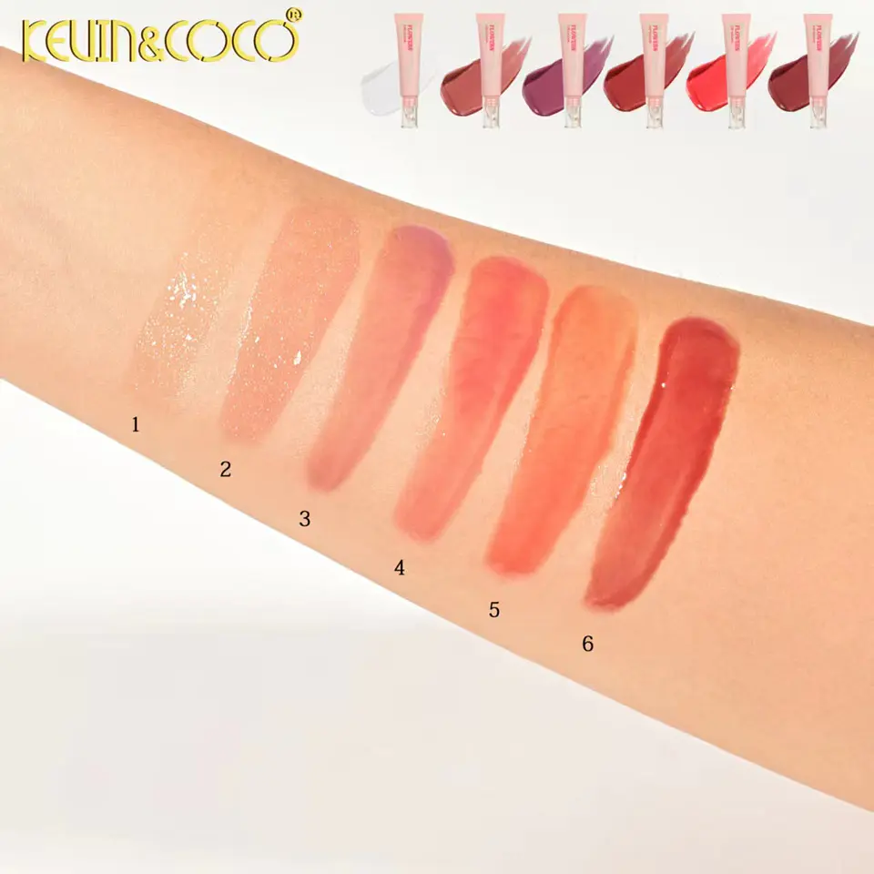 Brillo Labial Hidratante KEVIN&COCO Flowers — Lip Gloss Mágico con Aplicador de Silicona Suave y Acabado Cristalino (6 Tonos Irresistibles) 5