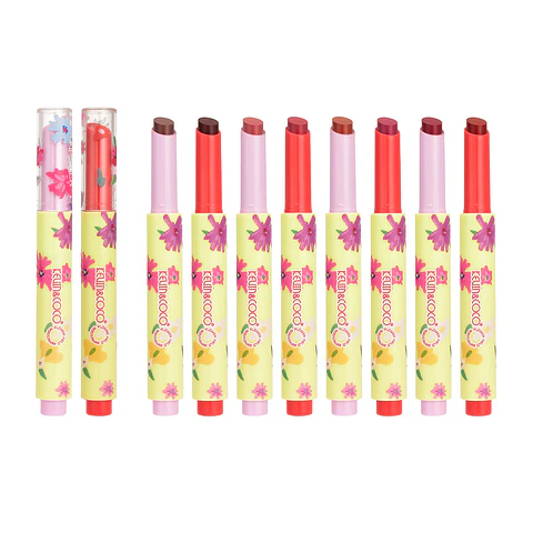 Lápiz Labial Crayon KEVIN&COCO Flower Impression — Barra de Labios Cremosa, Hidratante y de Alta Pigmentación (8 Tonos Florales)