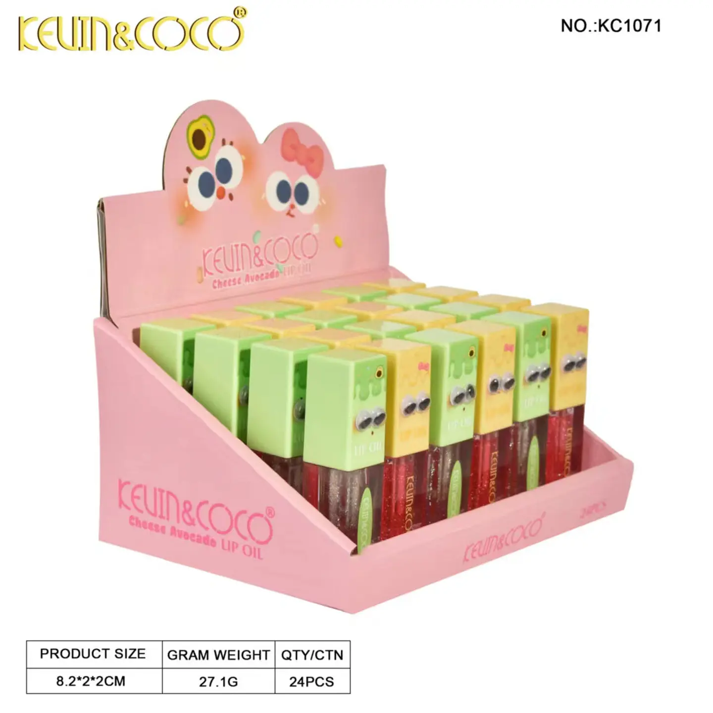 Kevin & Coco Aceite Labial Hidratante Cheese & Avocado | Brillo de Labios Nutritivo y Humectante 5