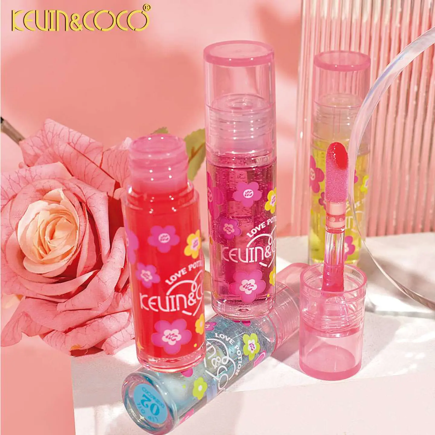 Kevin & Coco Aceite Labial Mágico Love Potion Bloom | Brillo Hidratante y Nutritivo 3