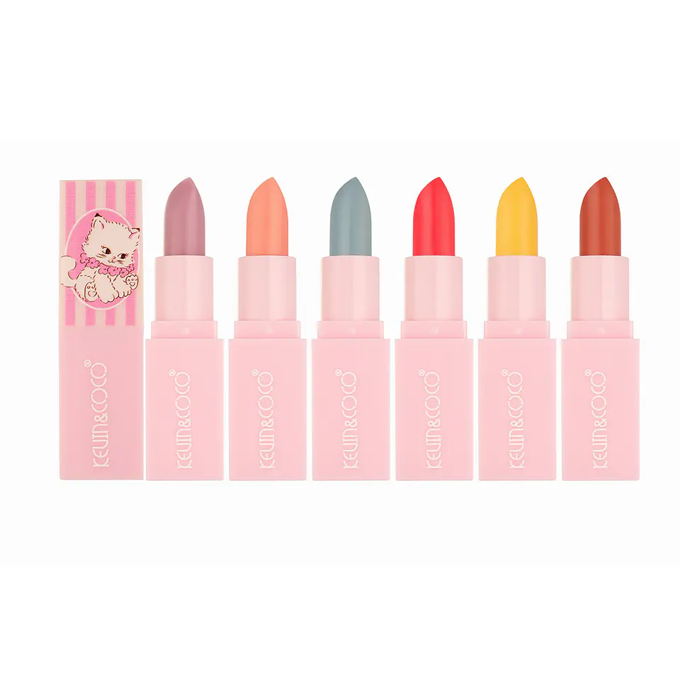 Set De Labiales Kevin & Coco Colección Kitten Love - 6 Tonos Mate De Larga Duración Y Resistentes Al Agua 1