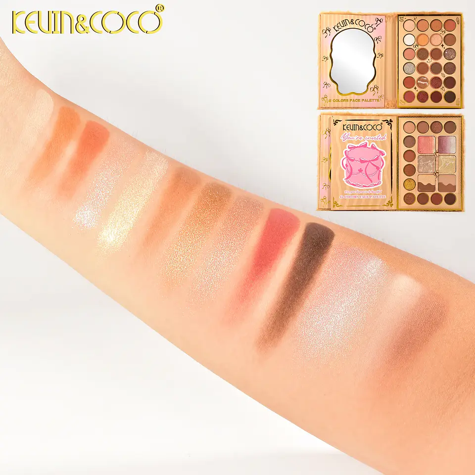 paleta de sombras para rostro y ojos de dos niveles y 42 colores Furry  2