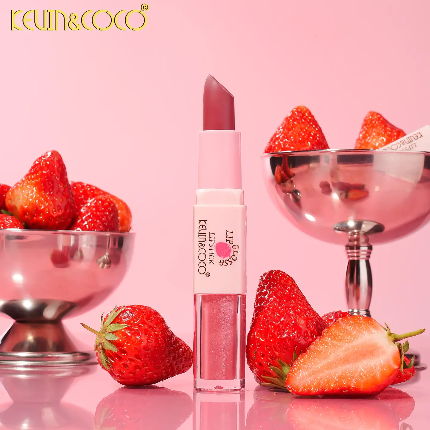 Brillo labial y lápiz labial Heartfelt Berry KEVIN&COCO 3