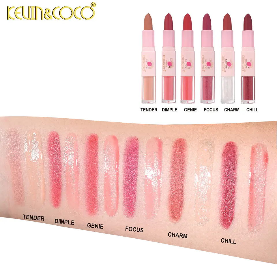Brillo labial y lápiz labial Heartfelt Berry KEVIN&COCO 4