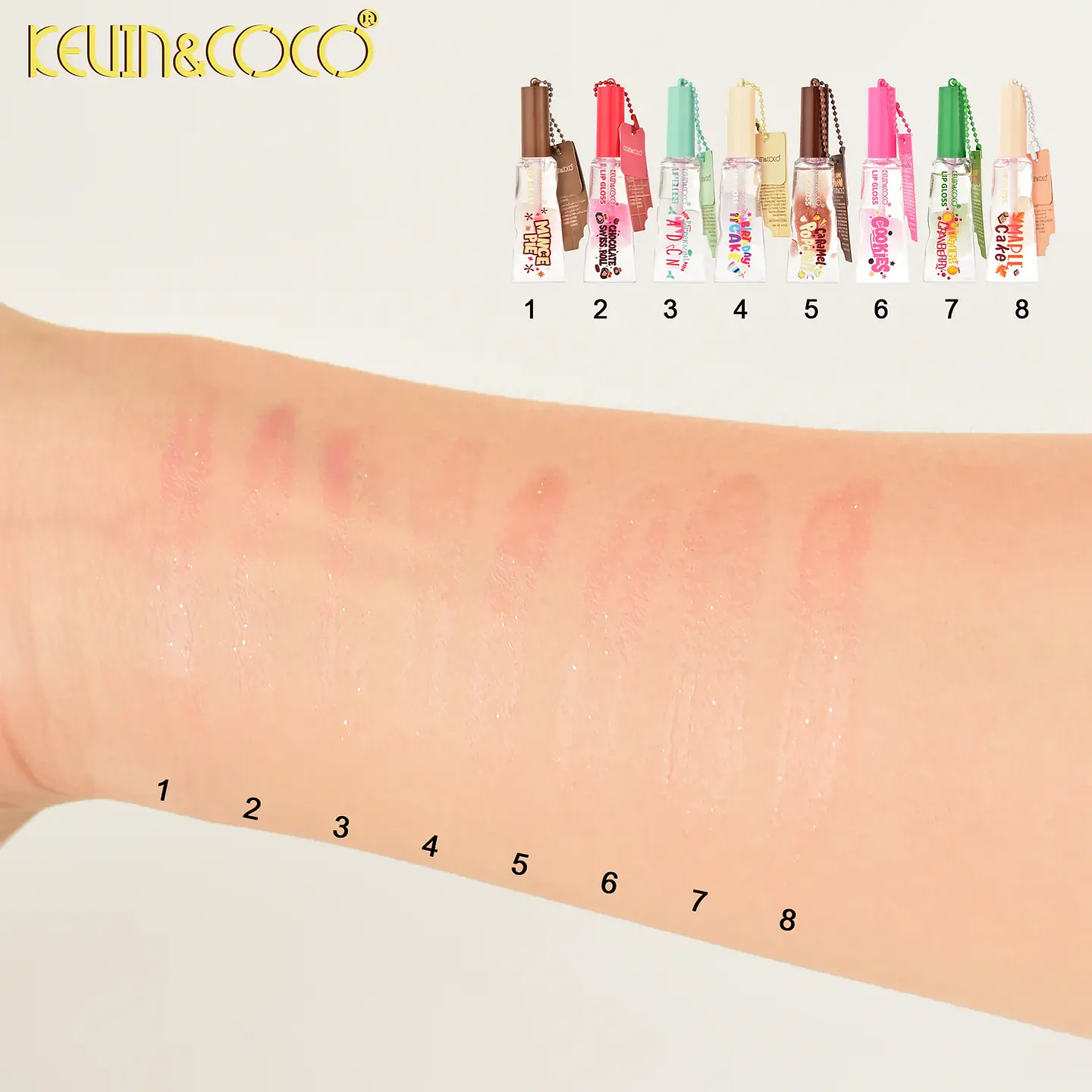 aceite labial con tinte de chocolate de 8 tonos kevin&coco 3