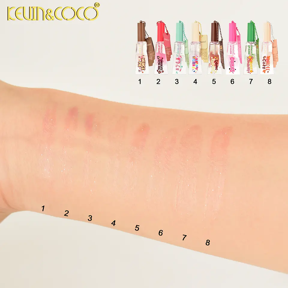 aceite labial con tinte de chocolate de 8 tonos kevin&coco 3