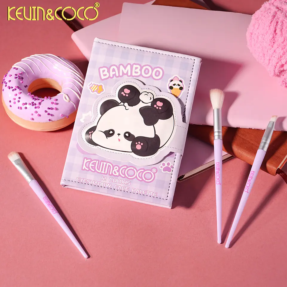 Paleta de sombras de ojos Animal Party de 12 colores + Set de brochas KEVIN&COCO 3
