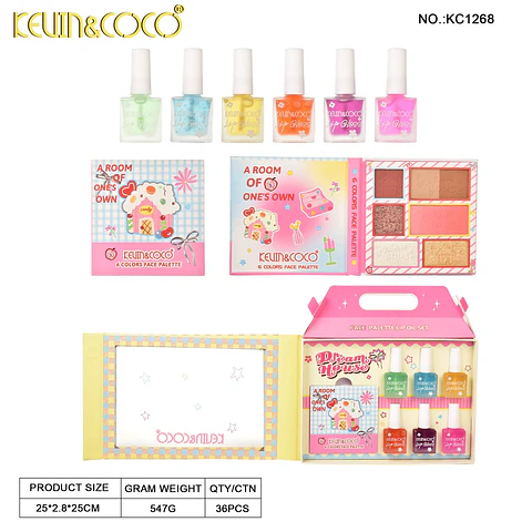 Aceite labial Soft Moonlight y kit de maquillaje facial - 6 piezas KEVIN&COCO