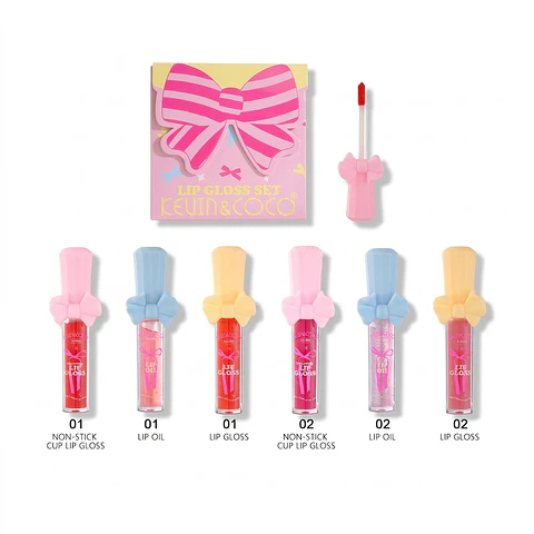 Set de regalo mini de brillo labial con lazo KEVIN&COCO