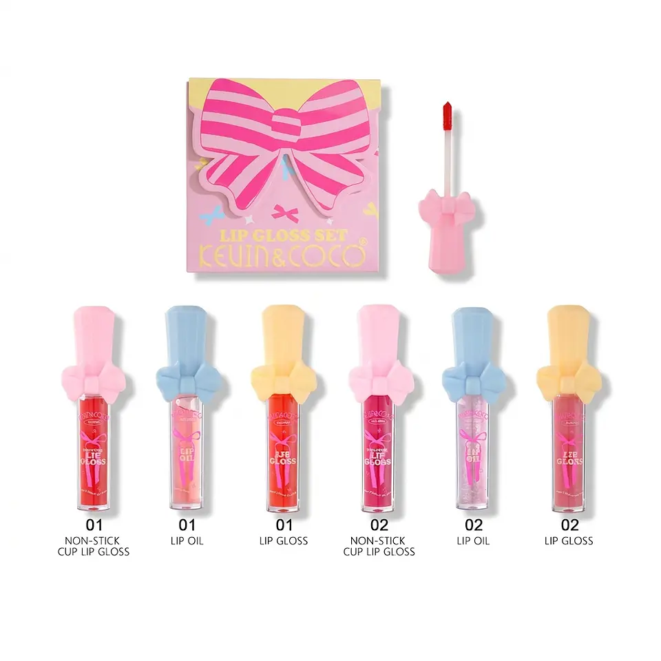 Set de regalo mini de brillo labial con lazo KEVIN&COCO 1