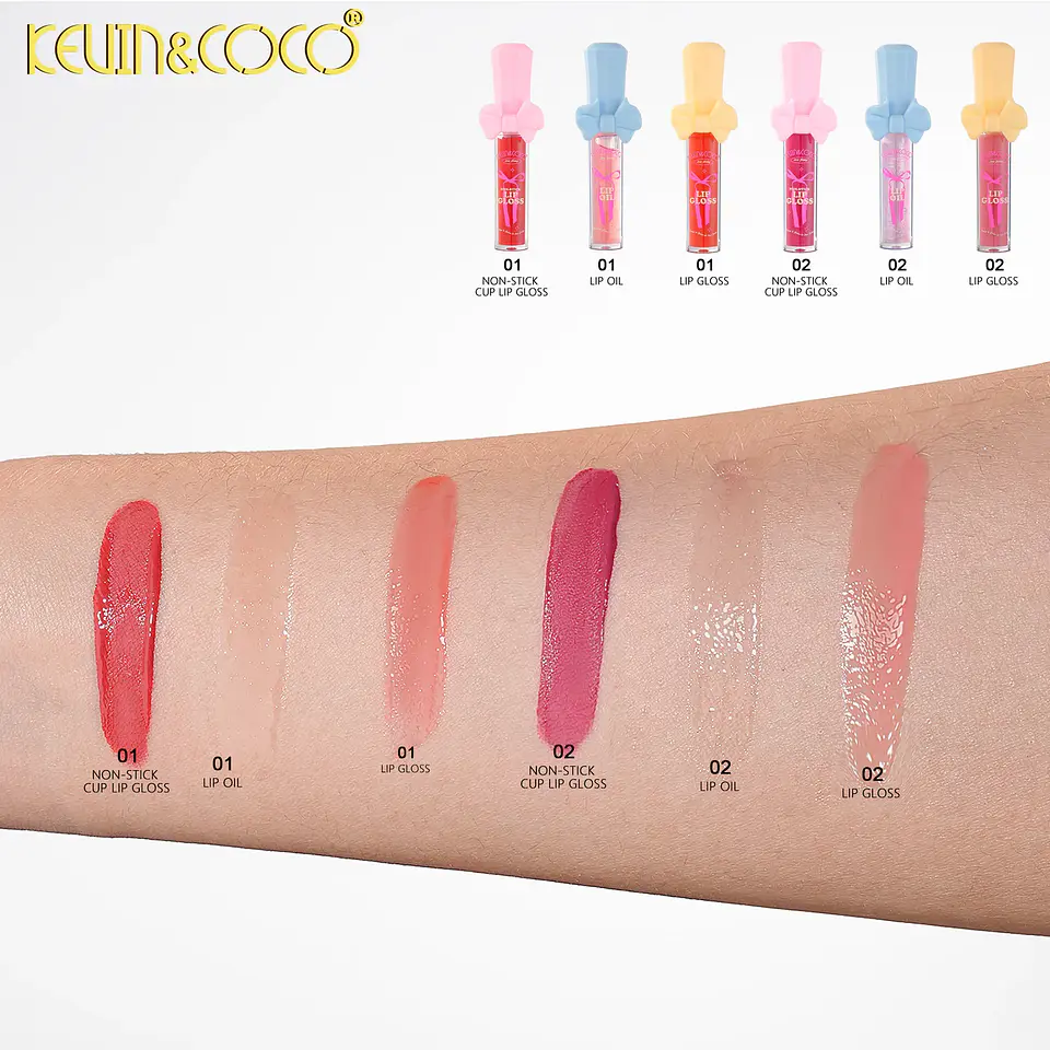 Set de regalo mini de brillo labial con lazo KEVIN&COCO 4
