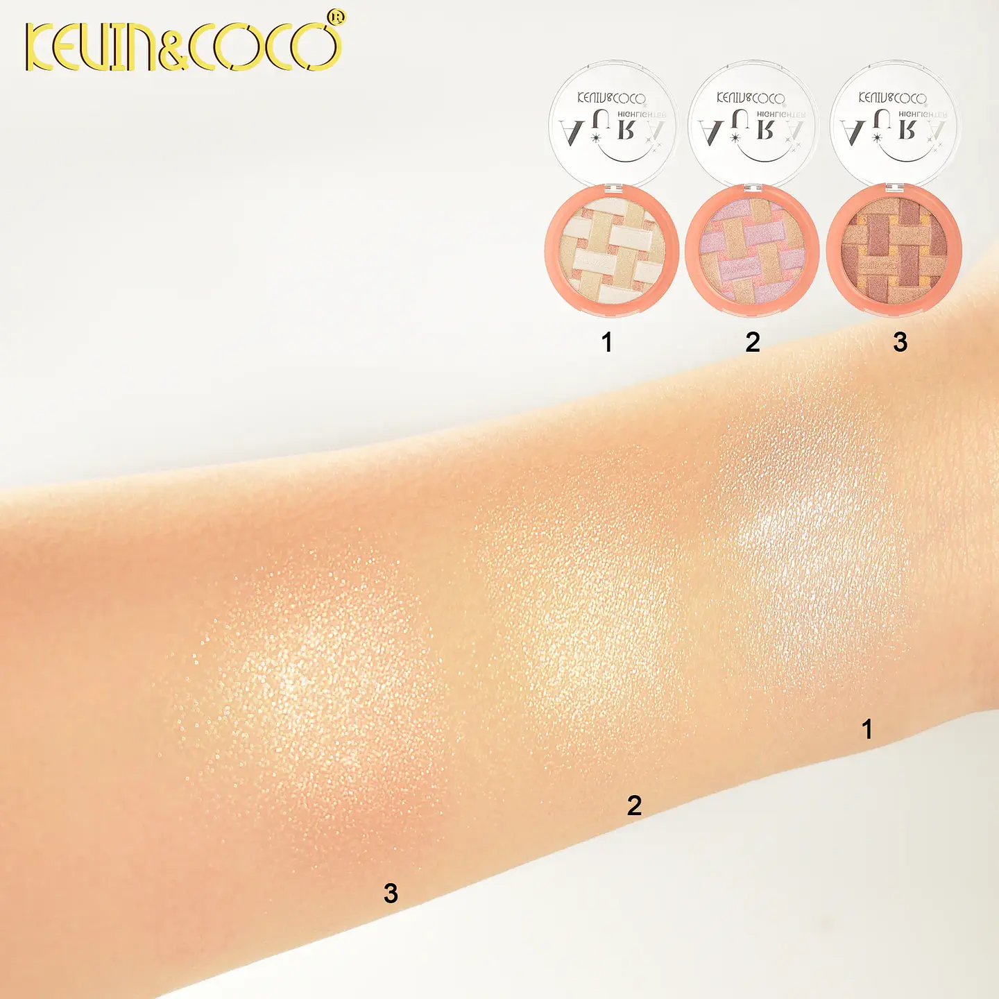 iluminadores Crystal Grid Luminous Highlighter Powder KEVIN&COCO 5