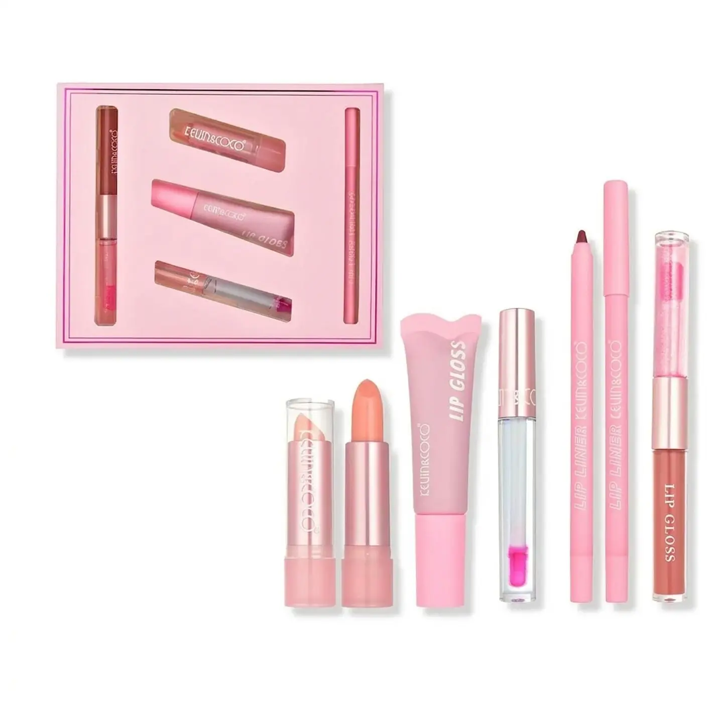 Set de brillo labial Pink Song - 6 unidades KEVIN&COCO 1