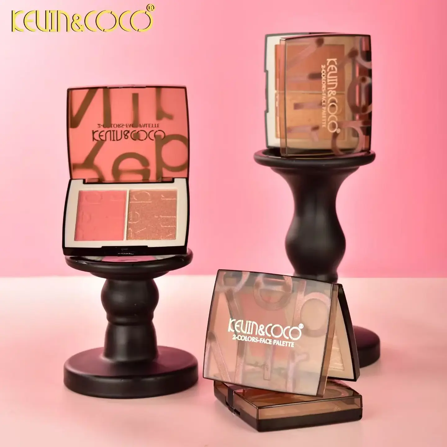 paleta de colorete e iluminador Rebirth KEVIN&COCO 3