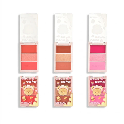 Paleta de RUBORES Cocoa Bear Series de 3 colores KEVIN&COCO