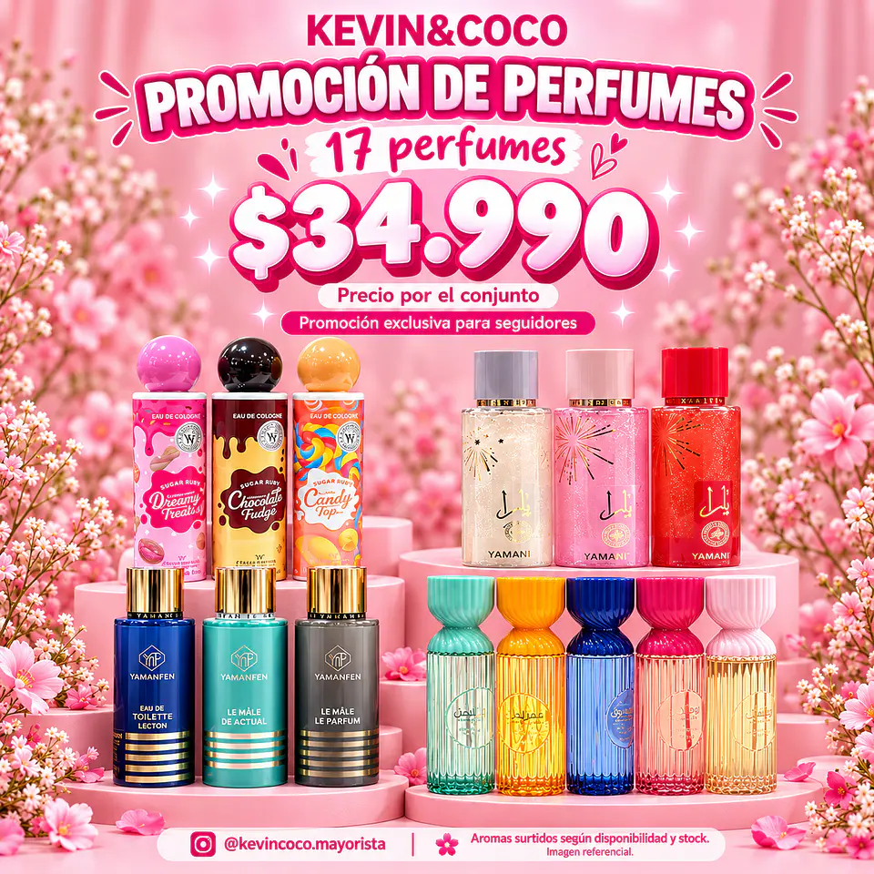 Pack promocional de 17 perfumes y body splash surtidos 1