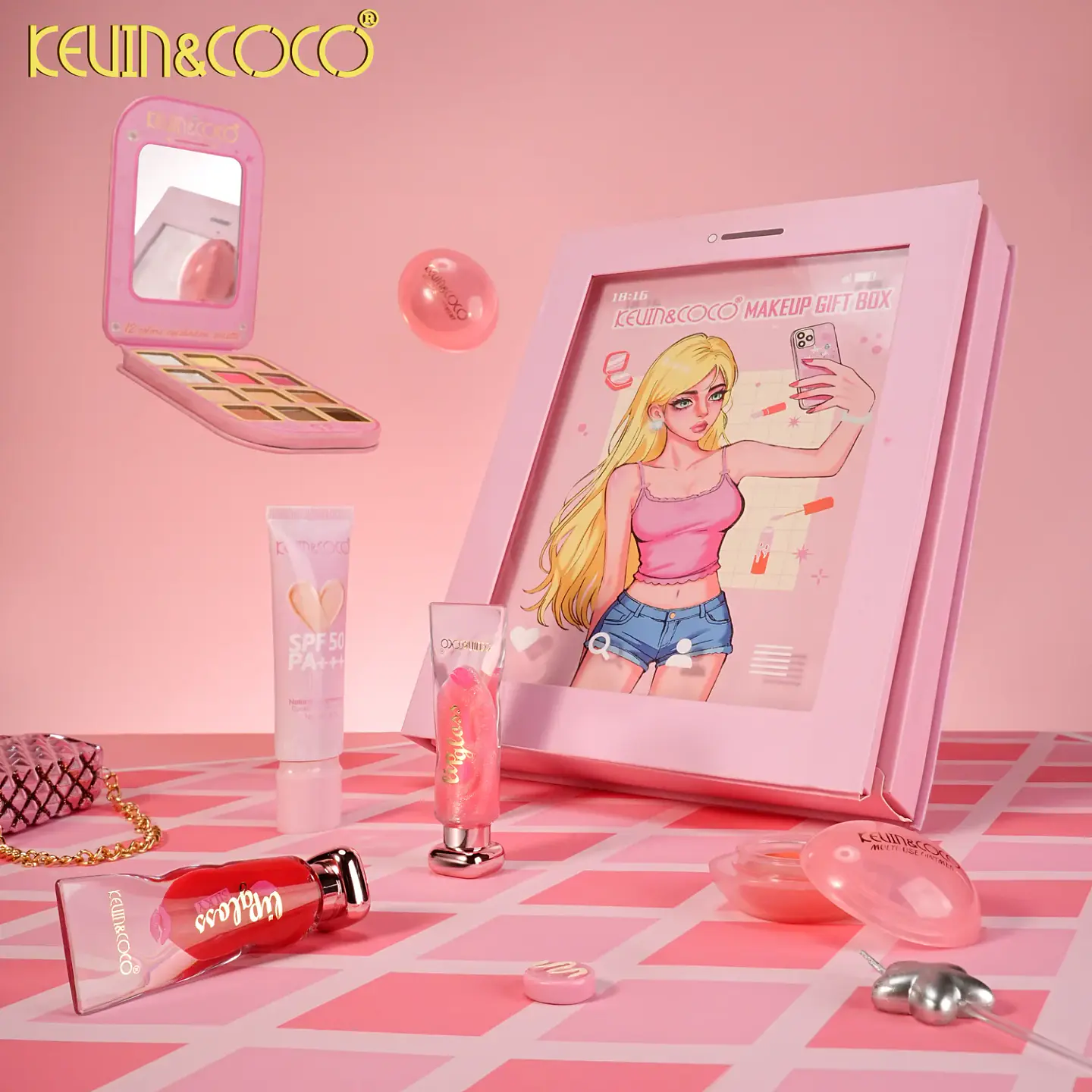 Set de maquillaje con forma de teléfono  2