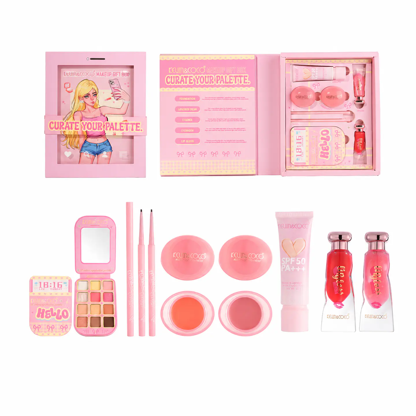Set de maquillaje con forma de teléfono  1