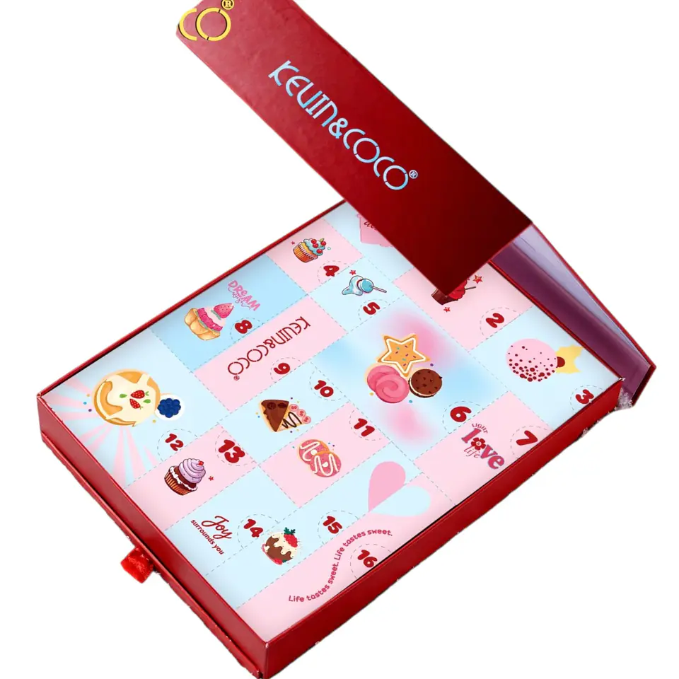 Calendario Advent Rojo Feliz Navidad 2
