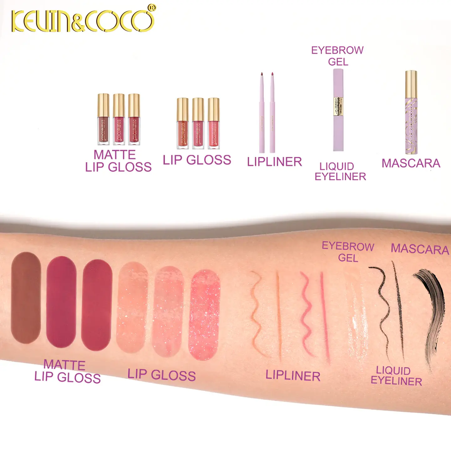 set de maquillaje romantico morado  4