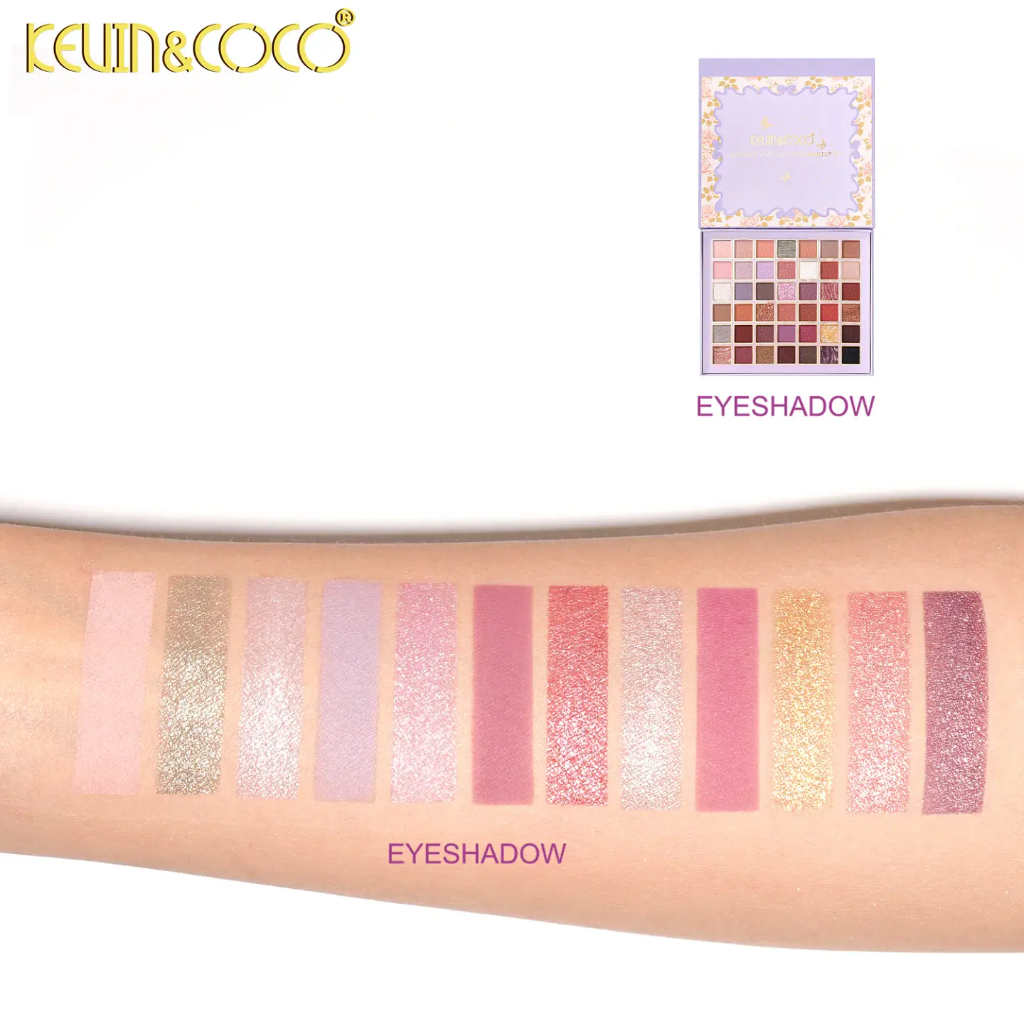 set de maquillaje romantico morado  6