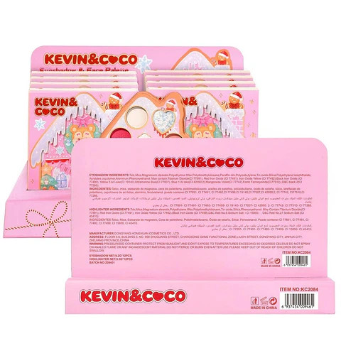 Paleta de Sombras e Iluminador Kevin & Coco Edición Navideña – Casita de Jengibre "Bear-y Merry Christmas"