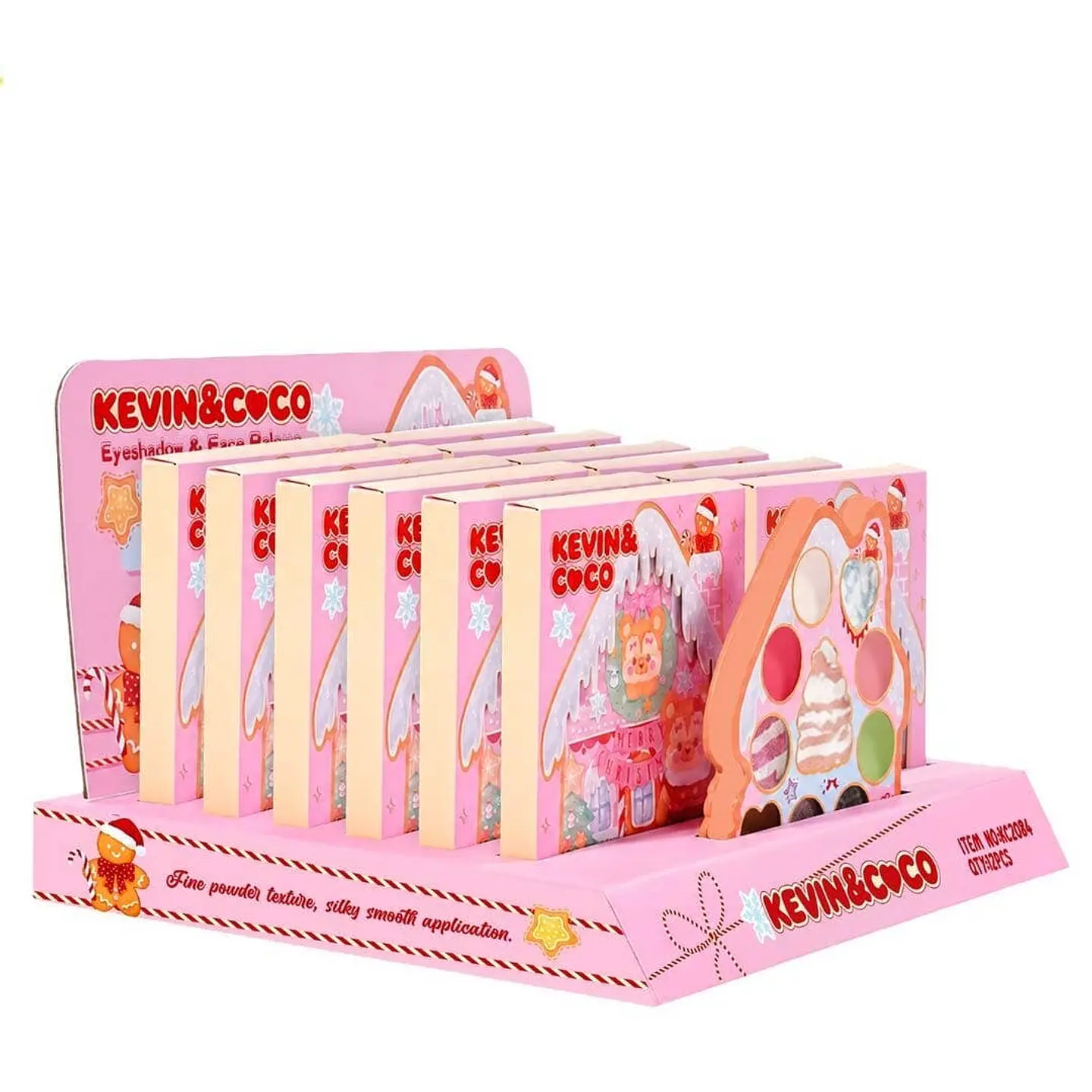 Paleta de Sombras e Iluminador Kevin & Coco Edición Navideña – Casita de Jengibre 