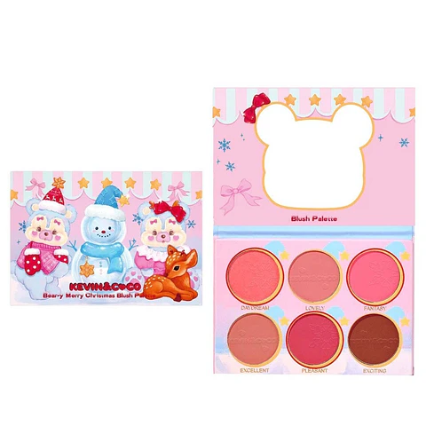 Paleta de Rubores Kevin & Coco Edición Navideña – Bear-y Merry Christmas Blush Palette (6 Tonos)