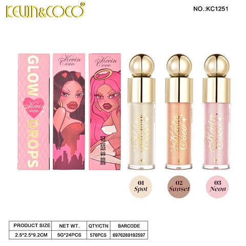 Iluminador Líquido Glow Drops Kevin & Coco KC1251