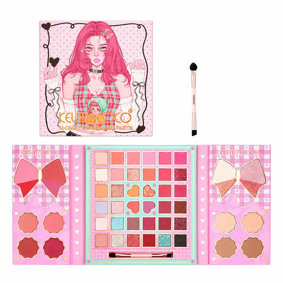 Paleta de maquillaje para rostro y ojos Peach Heart Strategy de 52 colores 1