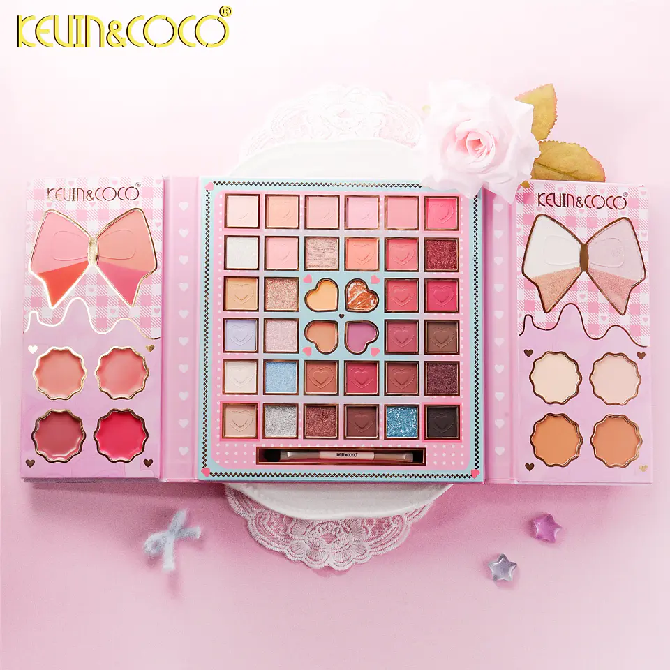 Paleta de maquillaje para rostro y ojos Peach Heart Strategy de 52 colores 4
