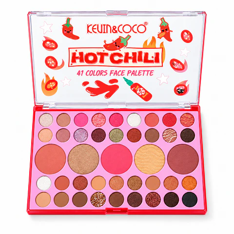 Paleta de Sombras y Rostro KEVIN&COCO Hot Chili – 41 tonos