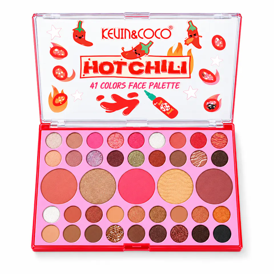 Paleta de Sombras y Rostro KEVIN&COCO Hot Chili – 41 tonos 2