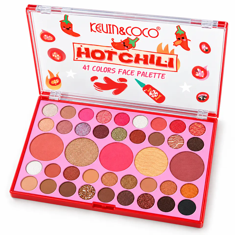 Paleta de Sombras y Rostro KEVIN&COCO Hot Chili – 41 tonos 3