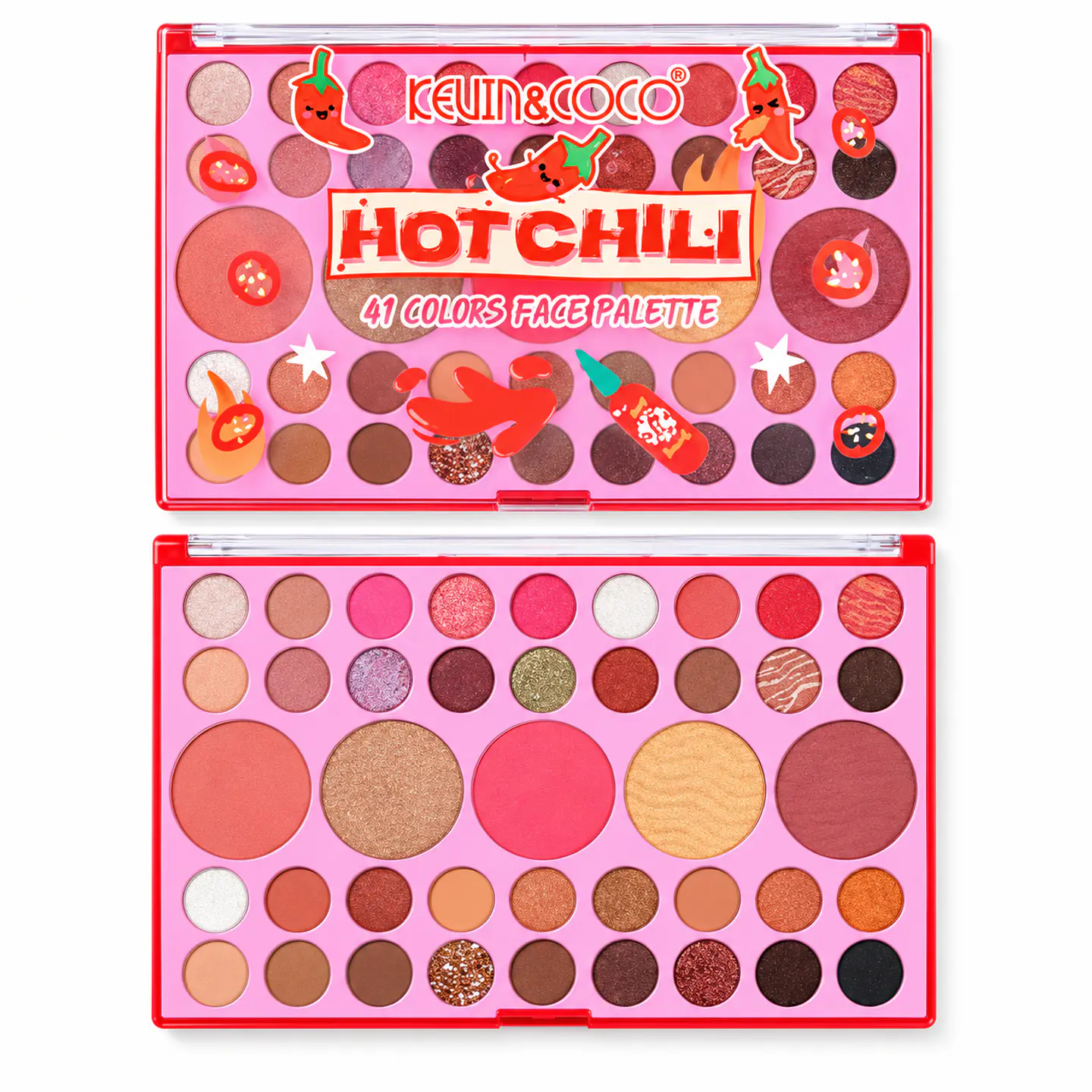 Paleta de Sombras y Rostro KEVIN&COCO Hot Chili – 41 tonos 4