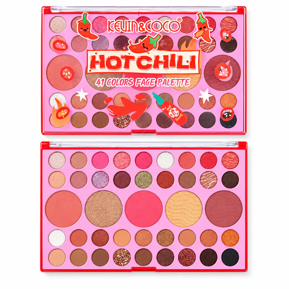 Paleta de Sombras y Rostro KEVIN&COCO Hot Chili – 41 tonos 4